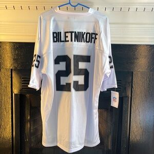 Oakland Raiders Throwback Fred Biletnikoff NFL Football Jersey White Size XXL 56